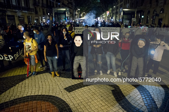 Workers and relatives of NISSAN and the multinational's subsidiary companies are protesting in the streets of Barcelona against the closure...