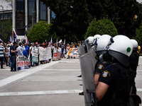 Protest front of the Greek Parliament by teachers and students against the new education multi-bill which was voted today in Athens, Greece...