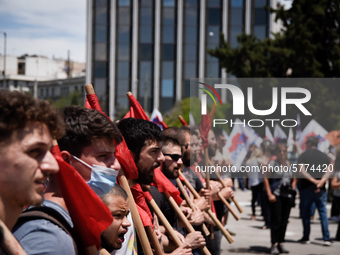 Protest front of the Greek Parliament by teachers and students against the new education multi-bill which was voted today in Athens, Greece...