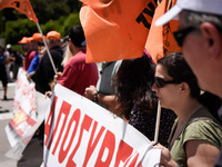 Protest front of the Greek Parliament by teachers and students against the new education multi-bill which was voted today in Athens, Greece...