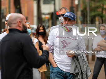 The assembly of Airitaly workers in front of Regione Lombardia building for the updates on the liquidation of the company on June 12, 2020 i...