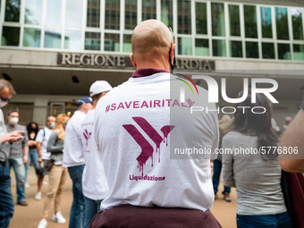 The assembly of Airitaly workers in front of Regione Lombardia building for the updates on the liquidation of the company on June 12, 2020 i...