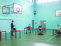 A student during his exam in Turin, Italy 17th June 2020. The final high school exam represents a return to class for students and teachers...