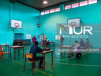 A student during his exam in Turin, Italy 17th June 2020. The final high school exam represents a return to class for students and teachers...