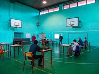 A student during his exam in Turin, Italy 17th June 2020. The final high school exam represents a return to class for students and teachers...