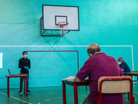 A student during his exam in Turin, Italy 17th June 2020. The final high school exam represents a return to class for students and teachers...