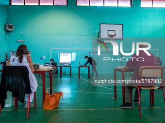 Turin, Italy 17th June 2020. 
A student during his exam.The final high school exam represents a return to class for students and teachers a...