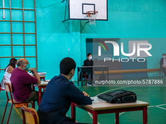 A student during his exam in Turin, Italy 17th June 2020. The final high school exam represents a return to class for students and teachers...