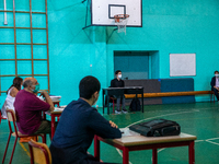 A student during his exam in Turin, Italy 17th June 2020. The final high school exam represents a return to class for students and teachers...