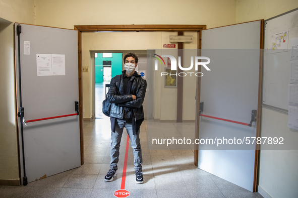 A student waits for his turn to begin the examTurin, Italy on 17th June 2020. The final high school exam represents a return to class for st...