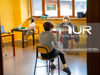 A student during his exam in Turin, Italy 17th June 2020. The final high school exam represents a return to class for students and teachers...