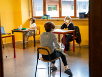 A student during his exam in Turin, Italy 17th June 2020. The final high school exam represents a return to class for students and teachers...