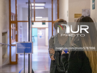 A student waits for her turn to begin the exam in Turin, Italy on 17th June 2020. The final high school exam represents a return to class fo...