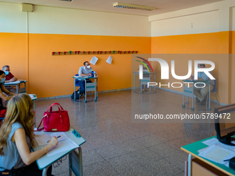 The selection board during the State Exam in Molfetta at the Don Tonino Bello High School in Molfetta, Italy on June 18th 2020. The State Ex...