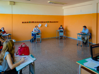 The selection board during the State Exam in Molfetta at the Don Tonino Bello High School in Molfetta, Italy on June 18th 2020. The State Ex...