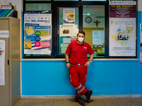 A Croce Rossa volunteer to preside over the Don Tonino Bello High School in Molfetta, Italy during the State Exams on June 18, 2020.
The St...