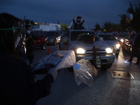 Ciudad Juarez High school students receive their diplomas inside their vehicles at a ''drive in'' graduation ceremony held at the Centro Cul...