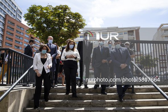 President of the Republic Marcelo Rebelo De Sousa, Minister of Education Tiago Brandao Rodrigues and President of the Chamber of Porto Rui M...