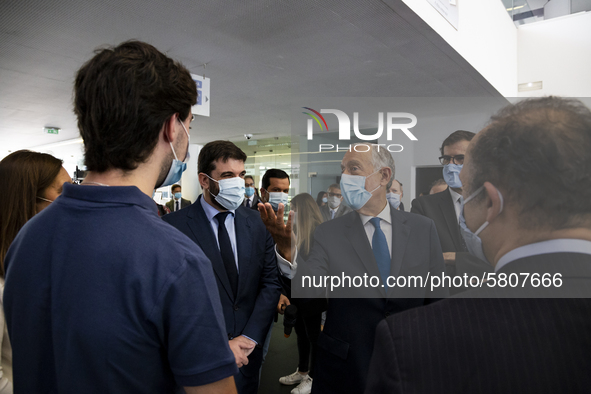 President of the Republic Marcelo Rebelo De Sousa, Minister of Education Tiago Brandao Rodrigues and President of the Chamber of Porto Rui M...