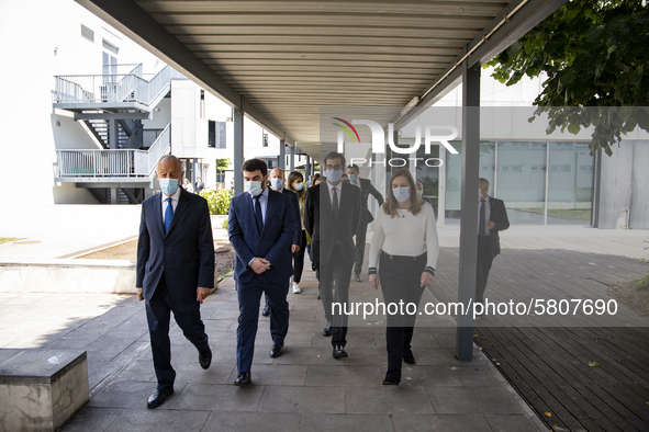 President of the Republic Marcelo Rebelo De Sousa, Minister of Education Tiago Brandao Rodrigues and President of the Chamber of Porto Rui M...