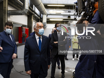 President of the Republic Marcelo Rebelo De Sousa, Minister of Education Tiago Brandao Rodrigues and President of the Chamber of Porto Rui M...