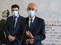 President of the Republic Marcelo Rebelo De Sousa speaks after his visit the Fontes Pereira de Melo School in Porto, on the last day of clas...