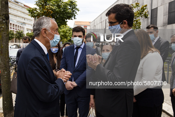 President of the Republic Marcelo Rebelo De Sousa, Minister of Education Tiago Brandao Rodrigues and President of the Chamber of Porto Rui M...