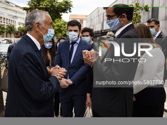 President of the Republic Marcelo Rebelo De Sousa, Minister of Education Tiago Brandao Rodrigues and President of the Chamber of Porto Rui M...