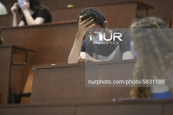 Students  enter to take the exams of the Evaluation of Access to University (EVAU) in Complutense University on July 06, 2020 in  Madrid, Sp...