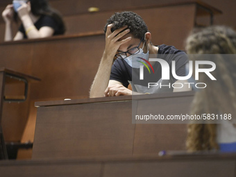 Students  enter to take the exams of the Evaluation of Access to University (EVAU) in Complutense University on July 06, 2020 in  Madrid, Sp...