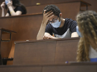 Students  enter to take the exams of the Evaluation of Access to University (EVAU) in Complutense University on July 06, 2020 in  Madrid, Sp...