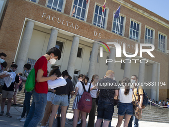 Students  enter to take the exams of the Evaluation of Access to University (EVAU) in Complutense University on July 06, 2020 in  Madrid, Sp...