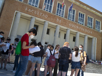 Students  enter to take the exams of the Evaluation of Access to University (EVAU) in Complutense University on July 06, 2020 in  Madrid, Sp...