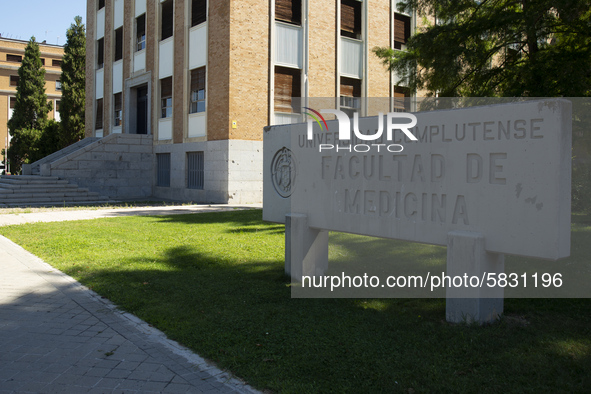 The entry of the University on July 06, 2020 in  Madrid, Spain. More than 41,000 students are taking the Community of Madrid's University en...