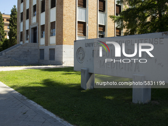 The entry of the University on July 06, 2020 in  Madrid, Spain. More than 41,000 students are taking the Community of Madrid's University en...