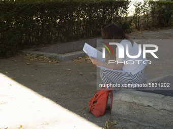 Students  enter to take the exams of the Evaluation of Access to University (EVAU) in Complutense University on July 06, 2020 in  Madrid, Sp...