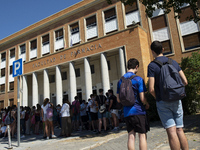 Students  enter to take the exams of the Evaluation of Access to University (EVAU) in Complutense University on July 06, 2020 in  Madrid, Sp...