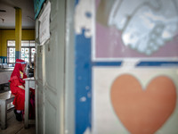  A little girl at a class room during her test to enter the school in Depok, West Java, Indonesia, on July 6, 2020. The Education and Cultur...