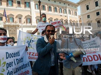 The former Minister of Education, University and Research Lorenzo Fioramonti, during  the Flash Mob of precarious teachers 'I exist' The Nat...