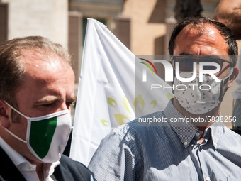 The former Minister of Education, University and Research Lorenzo Fioramonti, during  the Flash Mob of precarious teachers 'I exist' The Nat...