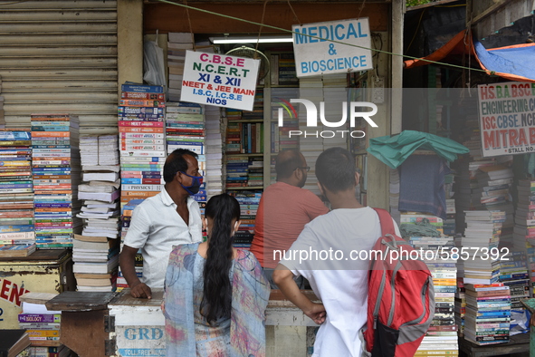 Empty streets of the Book Market In Kolkata, India, on July 16, 2020. According to the very recent situation all the educational institution...