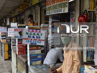 Empty streets of the Book Market In Kolkata, India, on July 16, 2020. According to the very recent situation all the educational institution...