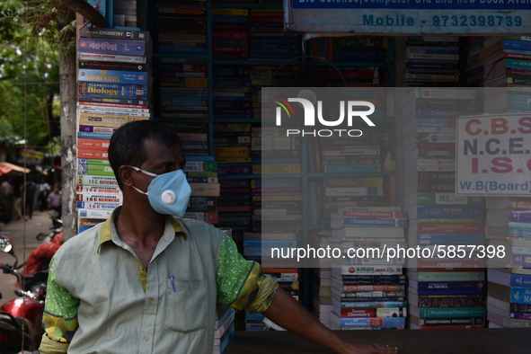 Empty streets of the Book Market In Kolkata, India, on July 16, 2020. According to the very recent situation all the educational institution...