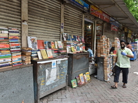 Empty streets of the Book Market In Kolkata, India, on July 16, 2020. According to the very recent situation all the educational institution...