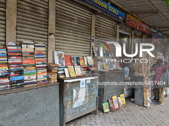 Empty streets of the Book Market In Kolkata, India, on July 16, 2020. According to the very recent situation all the educational institution...