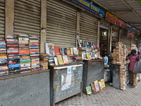 Empty streets of the Book Market In Kolkata, India, on July 16, 2020. According to the very recent situation all the educational institution...