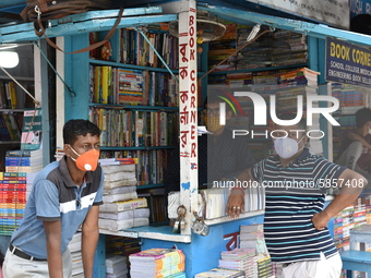 Empty streets of the Book Market In Kolkata, India, on July 16, 2020. According to the very recent situation all the educational institution...