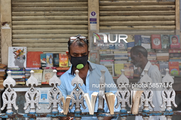 Empty streets of the Book Market In Kolkata, India, on July 16, 2020. According to the very recent situation all the educational institution...