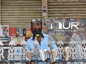 Empty streets of the Book Market In Kolkata, India, on July 16, 2020. According to the very recent situation all the educational institution...