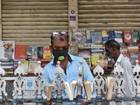 Empty streets of the Book Market In Kolkata, India, on July 16, 2020. According to the very recent situation all the educational institution...